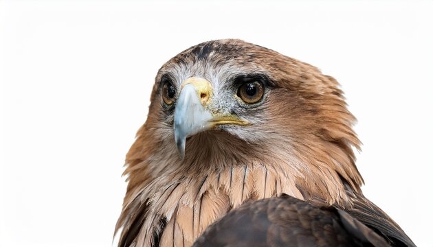 A fierce eagle eye; A close-up view of a Philippines eagle, white background; Kitty Duterte eye