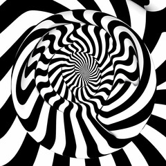 abstract swirling black and white spiral vortex