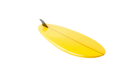 Photo of yellow surfboard isolated on transparent background.png