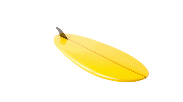 Photo of yellow surfboard isolated on transparent background.png