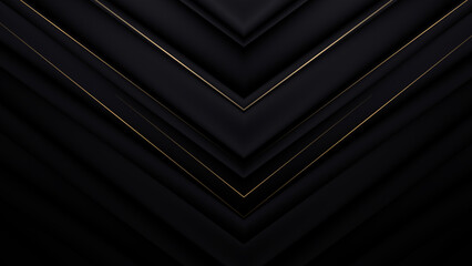 Obraz premium 4k black grey luxury abstract dynamic background. Golden light lines. Triangle modern futuristic. Illustration of down up left right arrows. Dark banner wallpaper. Elegance blank stripes deluxe cover