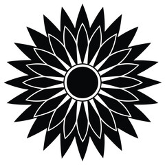 sunflower burst motif vector art design