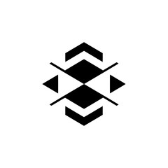 Geometric Black and White Abstract Design - Minimalist Logo or Pattern