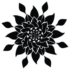 abstract floral collage silhouette vector