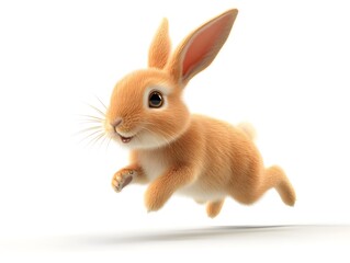 Fototapeta premium 3D rabbit, jumping over 