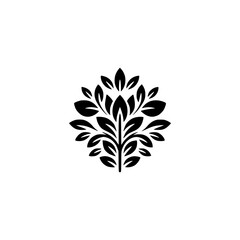 Elegant Black & White Leafy Logo Design: Botanical Emblem