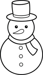 Snowman Line Art Vector