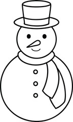 Snowman Line Art Vector