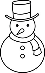 Snowman Line Art Vector