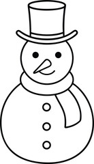 Snowman Line Art Vector
