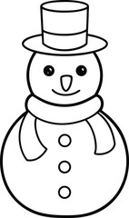Snowman Line Art Vector