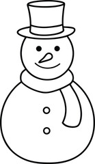 Snowman Line Art Vector