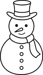 Snowman Line Art Vector