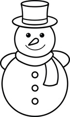 Snowman Line Art Vector