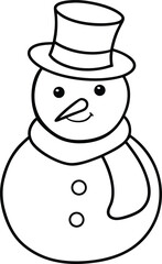 Snowman Line Art Vector