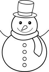 Snowman Line Art Vector