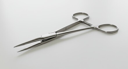 Surgical forceps under soft natural light, isolated against a clean white background