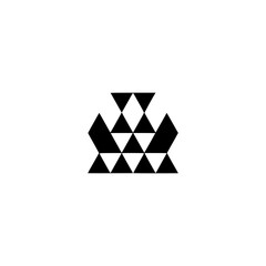 Geometric Abstract Composition: Triangles in Black and White