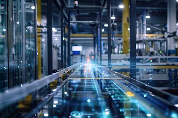 Modern Manufacturing Facility with Futuristic Technology Integration