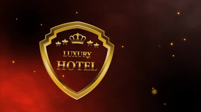 3d animation luxury hotel logo green screen background