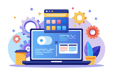 flat design concept of online shopping