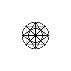 Minimalist Geometric Symbol: Black Lines on White, Clean Design, Abstract Art