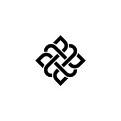 Celtic Knot Design, Black on White, Modern Minimalist, Logo