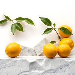 Luxurious Stone and Lemon Showcase in Rich Golden Hues