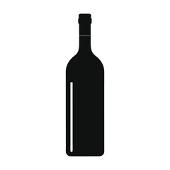 Vector illustration of a wine bottle with a blank label isolated on a white background