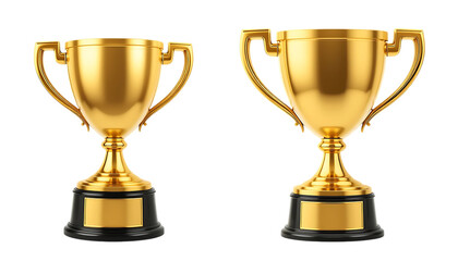 Golden 3D trophy cup icon png