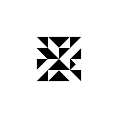 Abstract Geometric Pattern, Black Triangles on White Background, Modern Design