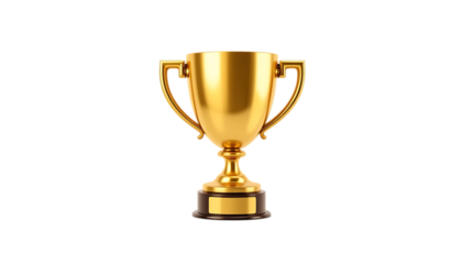 Golden 3D trophy cup icon png