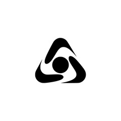 Modern Abstract Triangle Logo: Simple, Black & White, Geometric Design