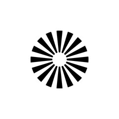 Geometric Sunburst on White, Minimalist Design