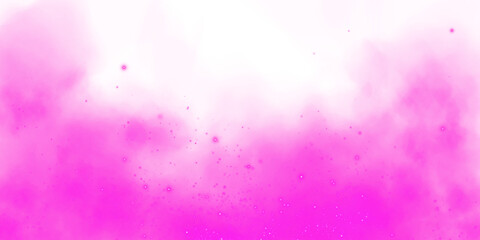 Magic pink smoke with glitter and small particles of twinkling stars. Fog with luminous particles. Pink vapor with stardust. Morning fog over land or water surface, magic haze. Fog or smoke. PNG.