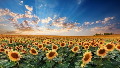 Obraz premium Embrace the serenity of a sunflower-filled day. 