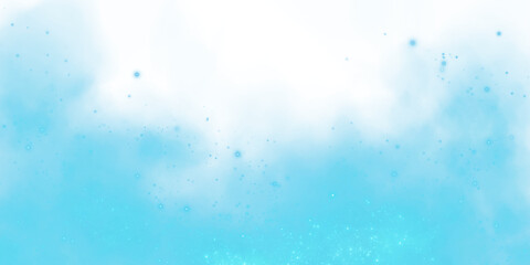 Magic blue smoke with glitter and small particles of twinkling stars. Fog with luminous particles. Blue vapor with stardust. Morning fog over land or water surface, magic haze. Fog or smoke. PNG © Orange Sky
