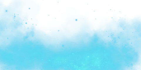 Magic blue smoke with glitter and small particles of twinkling stars. Fog with luminous particles. Blue vapor with stardust. Morning fog over land or water surface, magic haze. Fog or smoke. PNG