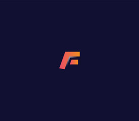 Modern gradient's letter F logo design idea with black background. 