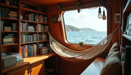 A peaceful corner of the sea view study room