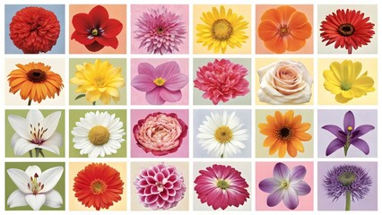Colorful Flower Collage