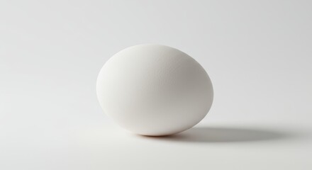 Single perfectly boiled egg against a stark white canvas of simplicity