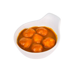Hong Kong-style curry fish balls served in a rich and spicy curry sauce, a classic cha chaan teng snack with bold flavors