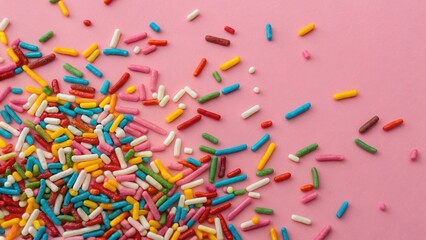 Colorful Sprinkles Pink Flat Lay