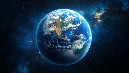 Obraz premium Earth, space, planet, cosmos, galaxy, universe, world.