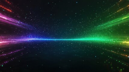 Obraz premium Abstract Cosmic Landscape: Vibrant Nebula and Celestial Lights