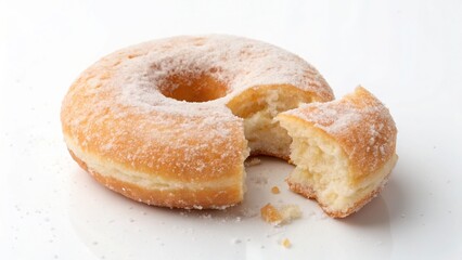 Powdered Sugar Donut Bite Close Up