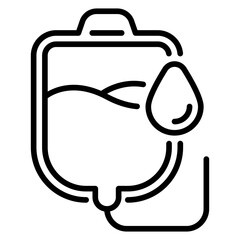 Blood Bag Line Icon
