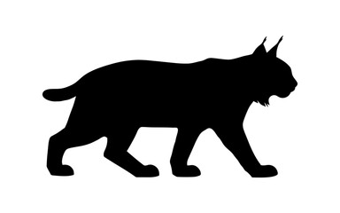 Lynx silhouette vector flat illustration design.