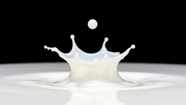 White liquid milk splash isolated on dark